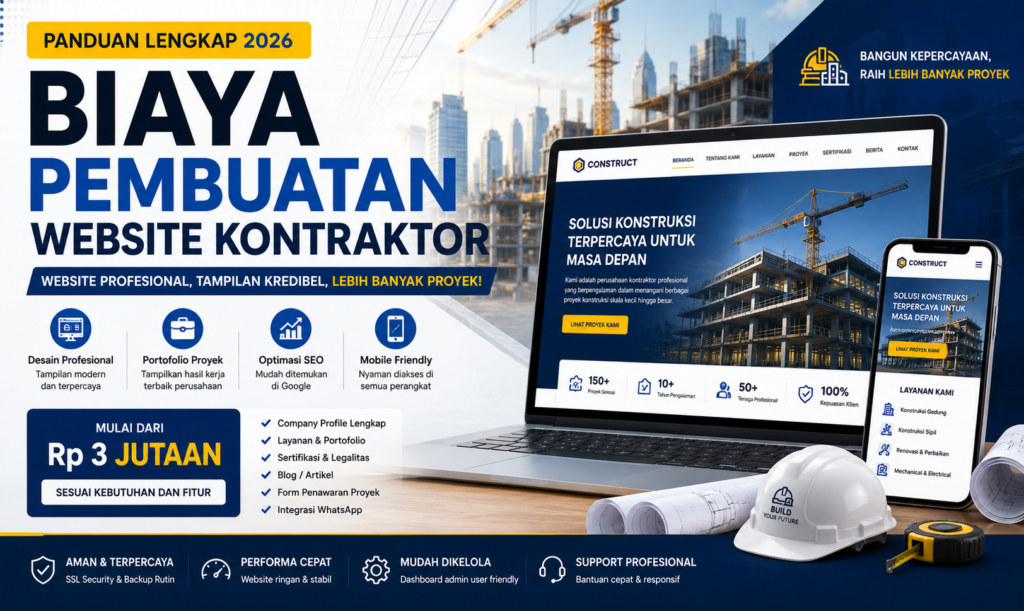 Panduan biaya pembuatan website kontraktor 2026